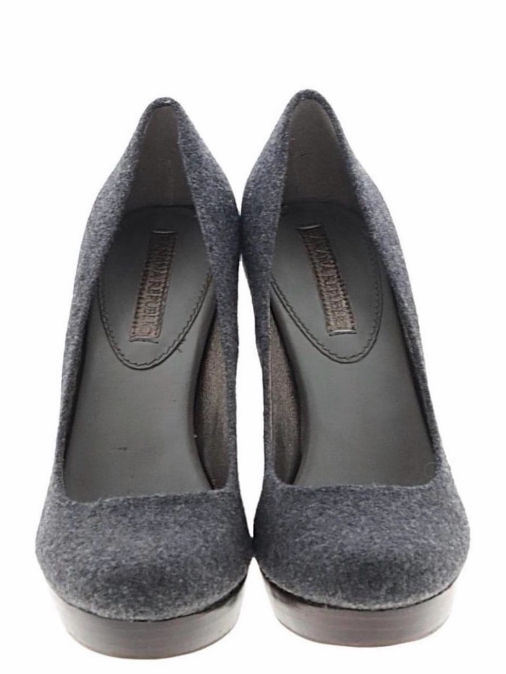 Banana Republic Gray Wool Round-Toe Pumps